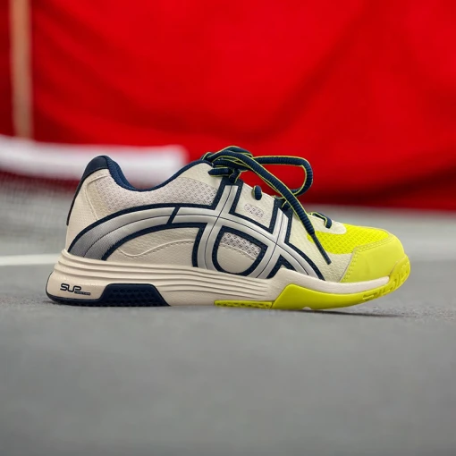 Innebandyskor Unihoc U3 Elite vit blå gul 27010